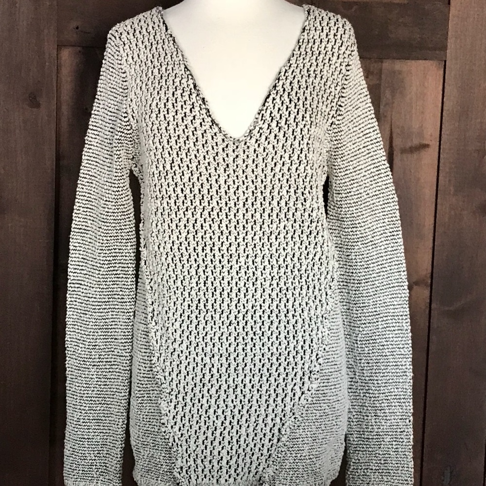 Black & White V-Neck Sweater